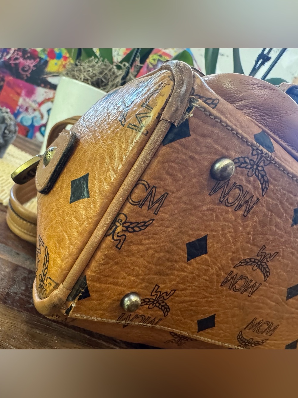 MCM Cognac Visetos Monogram dual-pocket satchel - Picture 17 of 17